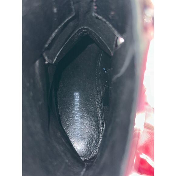 Donald J Pliner Elyas Burgundy Patent Leather Lugged Sole Moto Boots 7.5M - Picture 7 of 8